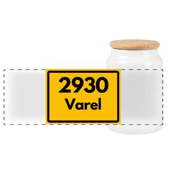 OLD POSTCODE POSTCODE RETRO 2930 VAREL MEER & MÜHLE - Panoramic Cookie Jar with Wooden Lid - white - Front