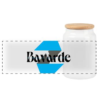 Chatty Logo - Panoramic Cookie Jar with Wooden Lid - white - Front