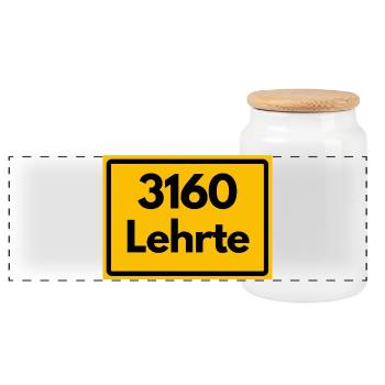 OLD POSTCODE ZIP CODE RETRO 3160 LEHRTE WASSERTURM - Panoramic Cookie Jar with Wooden Lid - white - Front