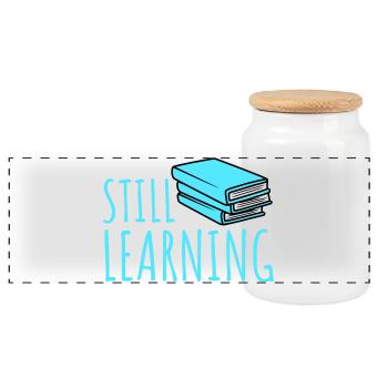 Toujours en apprentissage, progression, motivation des élèves - Boîte à biscuits avec couvercle en bois - blanc - Devant