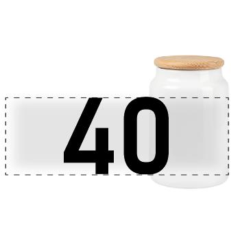 40. 40 YEARS. 40th ANNIVERSARY. 40 YEARS ANNIVERSARY. - Panoramic Cookie Jar with Wooden Lid - white - Front