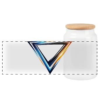 Leotard Design Triangle Sporty Modern Style - Panoramic Cookie Jar with Wooden Lid - white - Front
