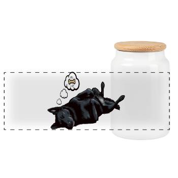 Propriétaire de Black Shepherd - Boîte à biscuits avec couvercle en bois - blanc - Devant