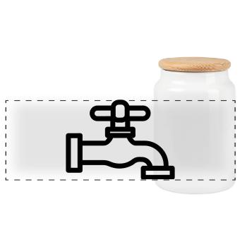 Tap - Panoramic Cookie Jar with Wooden Lid - white - Front