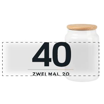40 Years of Twice 20 Design - Panoramic Cookie Jar with Wooden Lid - white - Front