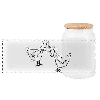 Henne Huhn Ostern Kinder - Panorama Keksdose mit Holzdeckel - Weiß - Vorne