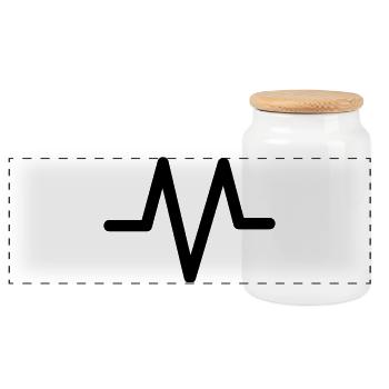 heartbeat - Panoramic Cookie Jar with Wooden Lid - white - Front
