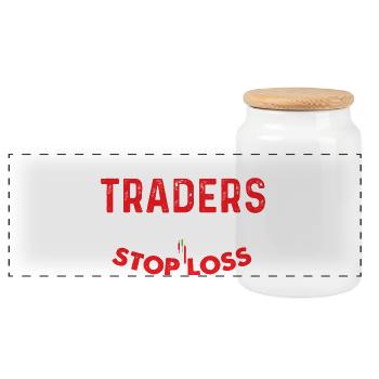 5 Traders sur 4 Move Stop Loss Humour - Boîte à biscuits avec couvercle en bois - blanc - Devant