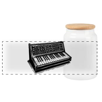 Vintage Synthesizer Rétro Music Design - Boîte à biscuits avec couvercle en bois - blanc - Devant