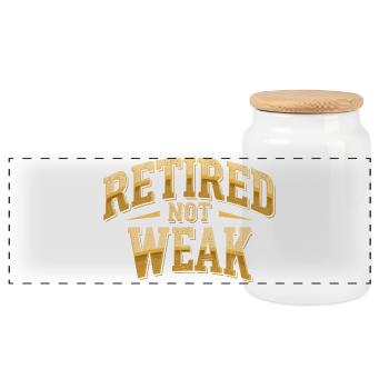 Retraite du bodybuilding pour Gym Men Fitness - Boîte à biscuits avec couvercle en bois - blanc - Devant