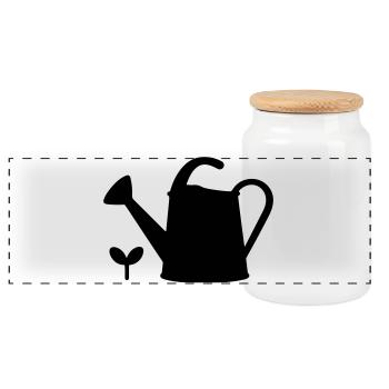T-shirt Jardinage - Gardening Lover Icon - Panoramic Cookie Jar with Wooden Lid - white - Front