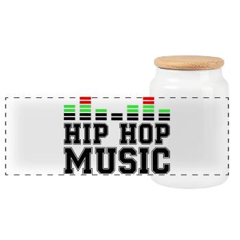 Musique Hip Hop - Boîte à biscuits avec couvercle en bois - blanc - Devant