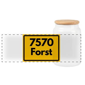 ANCIEN CODE POSTAL RETRO 7570 FORST - Boîte à biscuits avec couvercle en bois - blanc - Devant