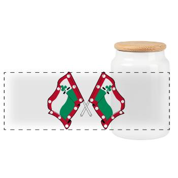 Drapeaux du jour des Meppel croisés – Dutch City Pride - Boîte à biscuits avec couvercle en bois - blanc - Devant