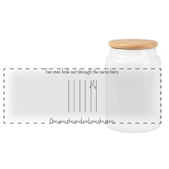 Classics for a change of perspective (light products) - Panoramic Cookie Jar with Wooden Lid - white - Front