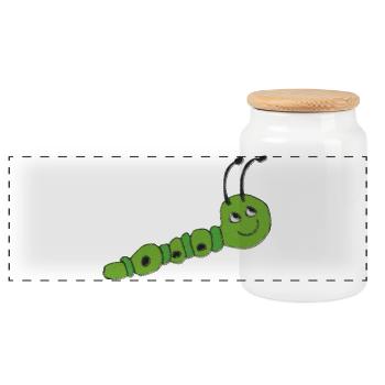 Impressionnisme de chenille - Boîte à biscuits avec couvercle en bois - blanc - Devant