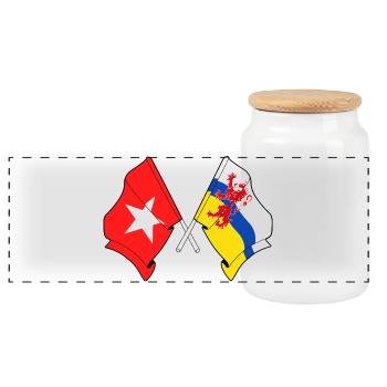 Maastricht & Limburg United - Panoramic Cookie Jar with Wooden Lid - white - Front