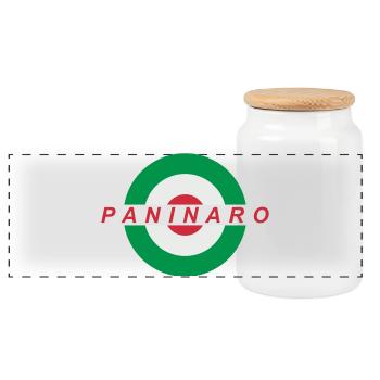 Paninaro - Boîte à biscuits avec couvercle en bois - blanc - Devant