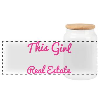 Cette fille vend de l’immobilier Agent immobilier drôle - Boîte à biscuits avec couvercle en bois - blanc - Devant