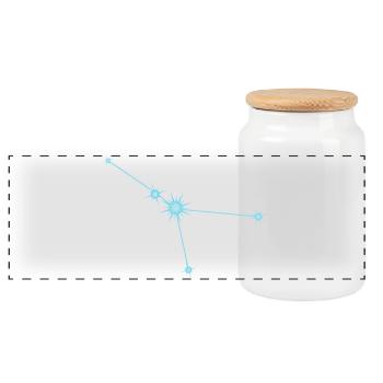  Cancer Star Constellation Zodiac Sign Pastel Blue - Panoramic Cookie Jar with Wooden Lid - white - Front