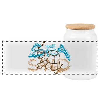 Tortue - Boîte à biscuits avec couvercle en bois - blanc - Devant