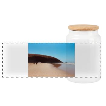 Plage de Red Rock - Boîte à biscuits avec couvercle en bois - blanc - Devant