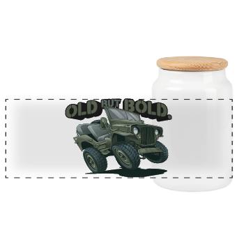 Willys MB – Old but Bold | RCCX - Panoramic Cookie Jar with Wooden Lid - white - Front