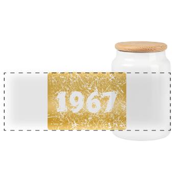 Numéro 1967 - Boîte à biscuits avec couvercle en bois - blanc - Devant