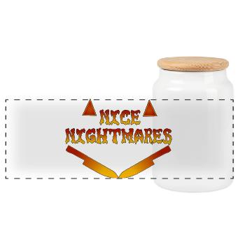 Nice Nightmares Flammen - Panorama Keksdose mit Holzdeckel - Weiß - Vorne