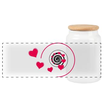 Love - Panorama Keksdose mit Holzdeckel - Weiß - Vorne