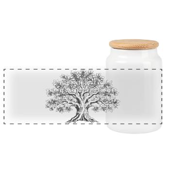Oak Tree Toast Irish Gothic - Panorama Keksdose mit Holzdeckel - Weiß - Vorne