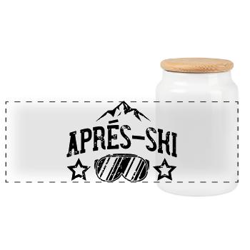 Apres Ski - Panorama Keksdose mit Holzdeckel - Weiß - Vorne