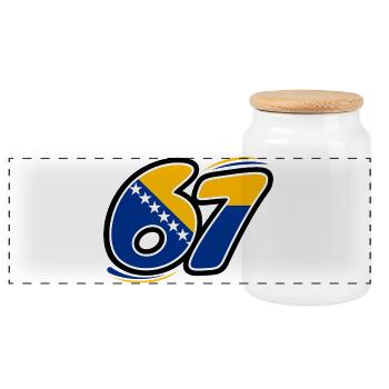 67 Édition Bosnie - Boîte à biscuits avec couvercle en bois - blanc - Devant