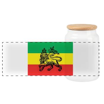 Haile Selassie I Jah Rastafari Rasta Reggae Racines - Boîte à biscuits avec couvercle en bois - blanc - Devant