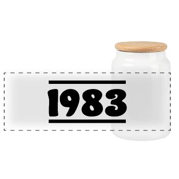 1983 birthday 1983 - Panoramic Cookie Jar with Wooden Lid - white - Front