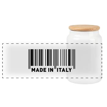 MADE IN ITALY - Panorama Keksdose mit Holzdeckel - Weiß - Vorne