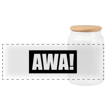 Awa - Panorama Keksdose mit Holzdeckel - Weiß - Vorne