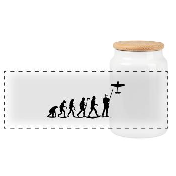 evolution modellfliegen - Panorama Keksdose mit Holzdeckel - Weiß - Vorne