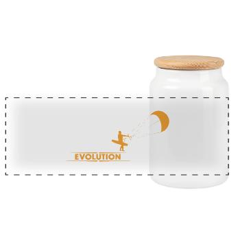 Kitesurf - evolution - Boîte à biscuits avec couvercle en bois - blanc - Devant
