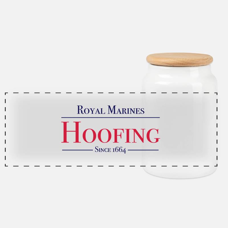 Royal Marines Hoofing depuis 1664 - Boîte à biscuits avec couvercle en bois - blanc