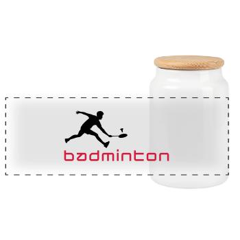 badminton_022011_v_2c - Panorama Keksdose mit Holzdeckel - Weiß - Vorne