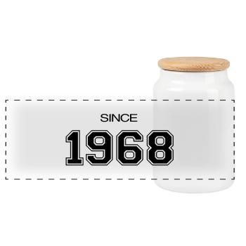 cadeau d'anniversaire 1968 - Boîte à biscuits avec couvercle en bois - blanc - Devant