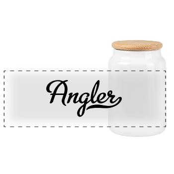 Angler - Panorama Keksdose mit Holzdeckel - Weiß - Vorne