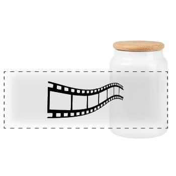 bande cinema - Panorama Keksdose mit Holzdeckel - Weiß - Vorne