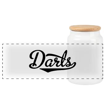 Darts - Panorama Keksdose mit Holzdeckel - Weiß - Vorne