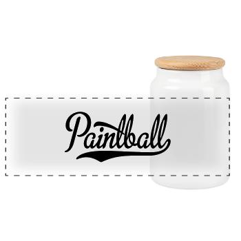 paintball - Panorama Keksdose mit Holzdeckel - Weiß - Vorne