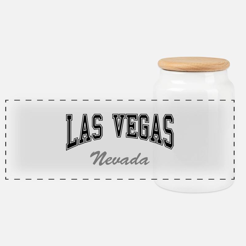 las_vegas_nevada - Panorama Keksdose mit Holzdeckel - Weiß