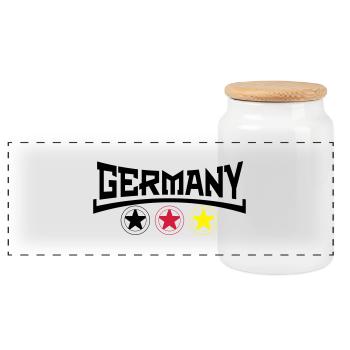 germany - Panoramic Cookie Jar with Wooden Lid - white - Front