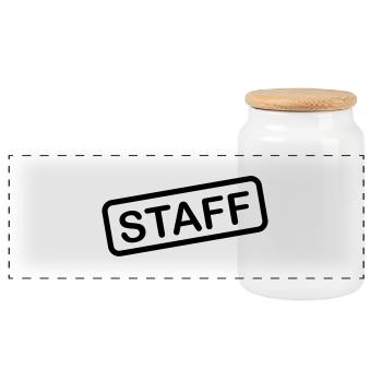 staff__f1 - Boîte à biscuits avec couvercle en bois - blanc - Devant