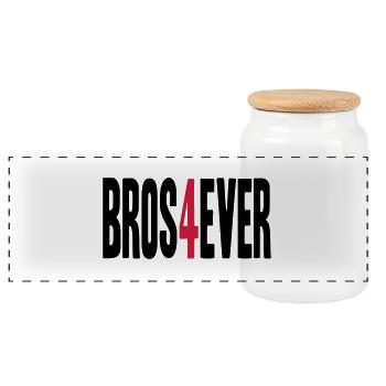 Bros 4 Ever - Panorama Keksdose mit Holzdeckel - Weiß - Vorne